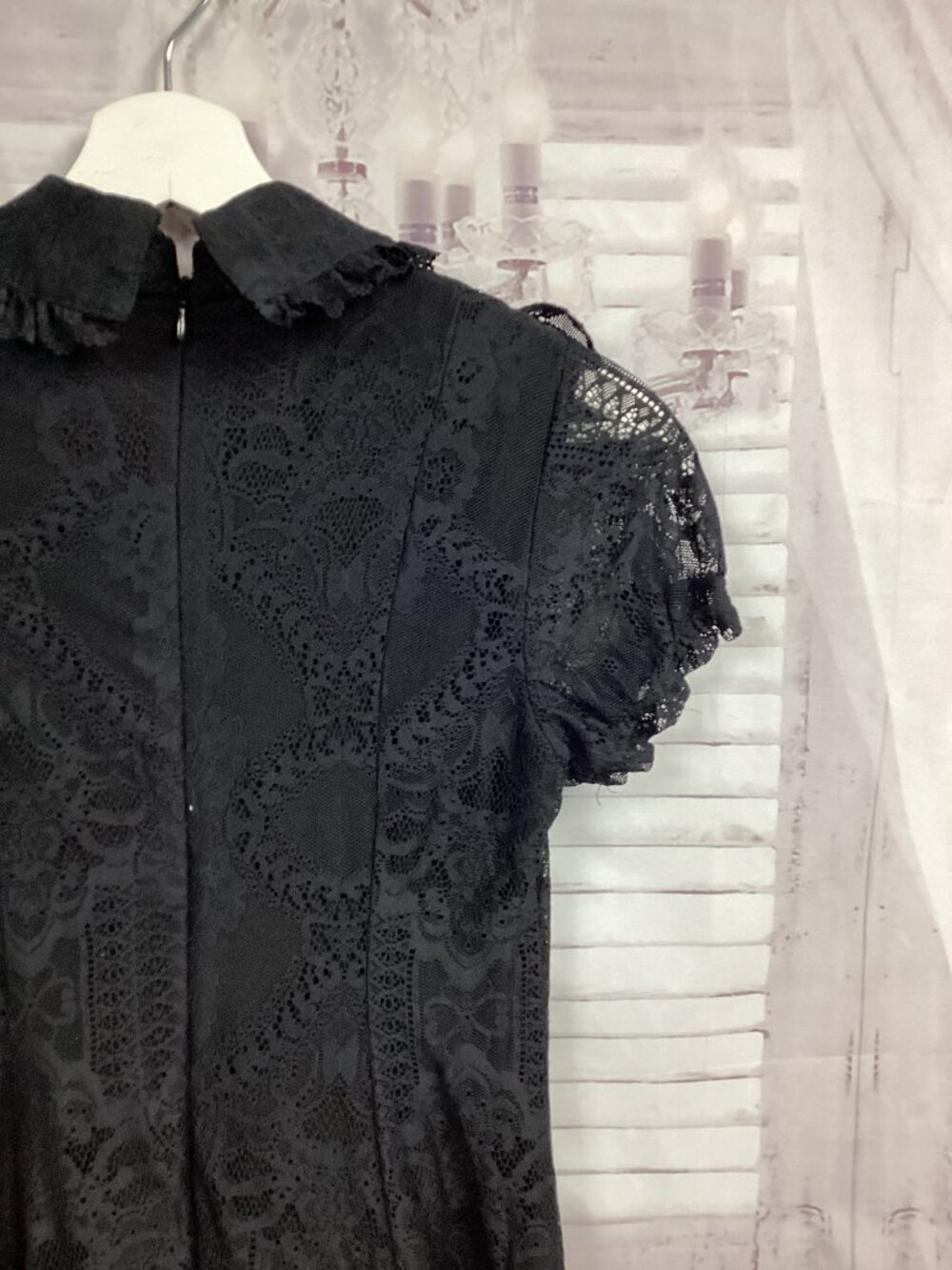 Killstar Black Lace Midi Ruffle Gothic Dress S - Picture 7 of 11